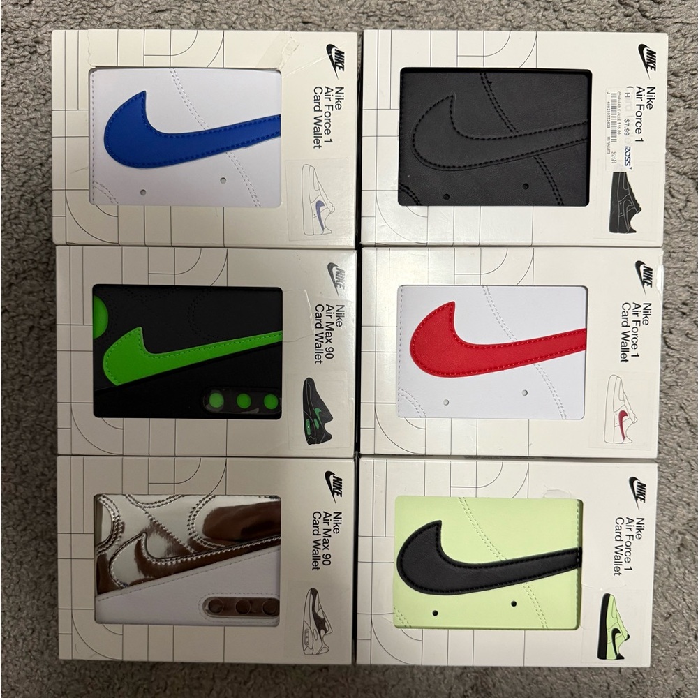 Nike Card Wallet Collection - Blue, Black, Green, Red, Brown, White